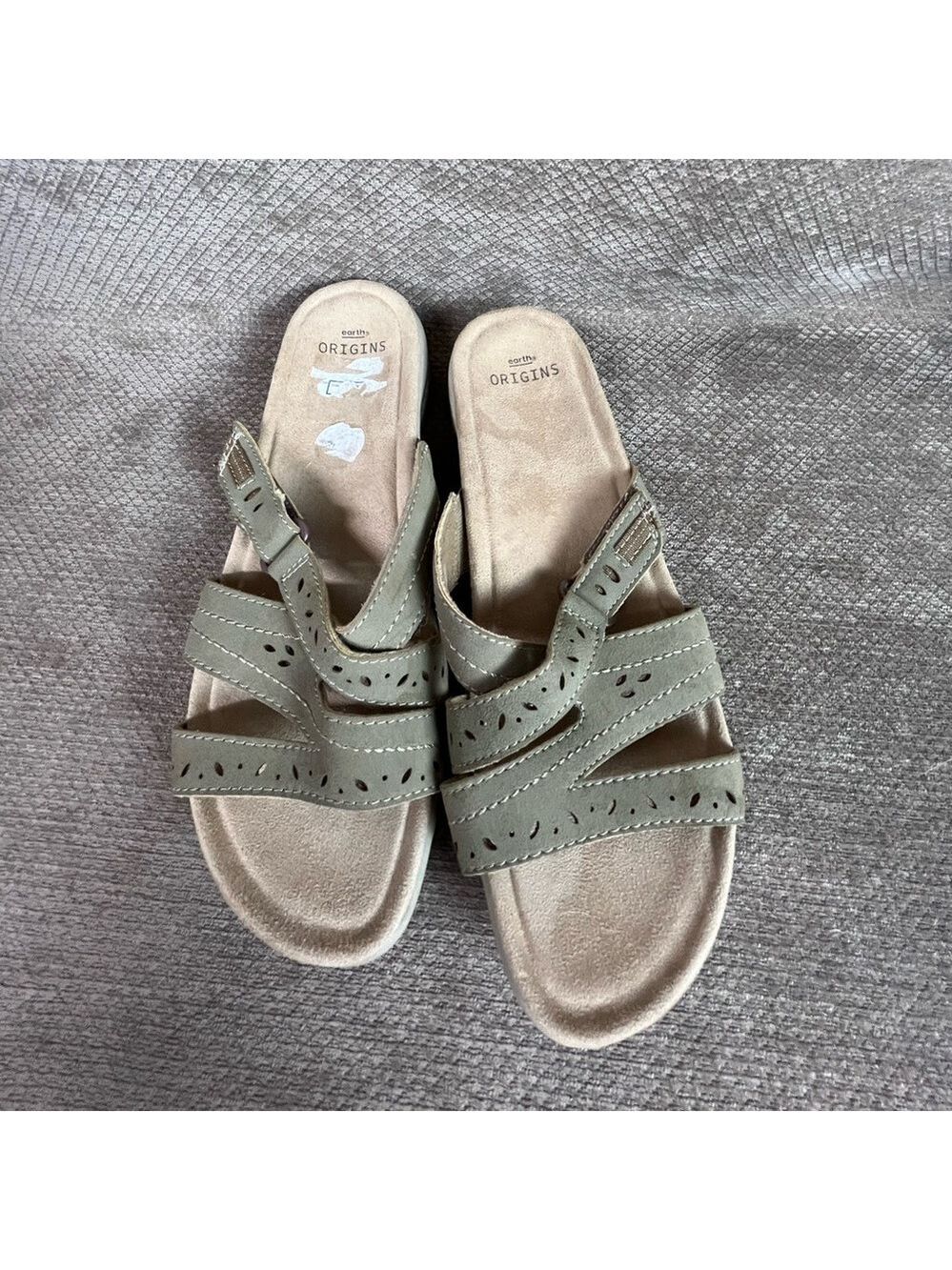 Earth Origins Sandra Suede Leather Multi-Strap Slide Sandals  Sz 11 like new - Picture 8 of 12